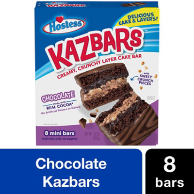HOSTESS Triple Chocolate KAZBARS Creamy and Crunchy Layer Bar 8 Count - 10 Oz - Image 1
