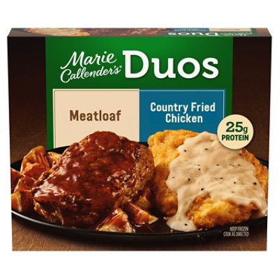 Marie Callender's Duos Meatloaf & Country Fried Chicken Frozen Meal - 14.2 Oz - Image 1