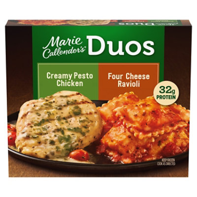 Marie Callender's Duos Creamy Pesto Chicken & Four Cheese Ravioli Frozen Meal - 14 Oz - Image 1