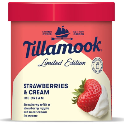 Tillamook Strawberries & Cream Ice Cream - 48 Oz - Image 1