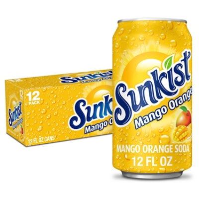 Sunkist Mango Orange Soda In Can - 12-12 Fl. Oz.
