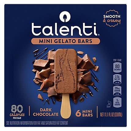 Talenti Dark Chocolate Gelato Bar - 6 Count - Image 2