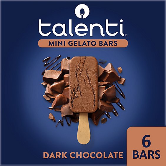 Talenti Dark Chocolate Gelato Bar - 6 Count