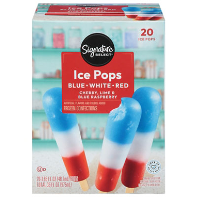 Signature SELECT Blue White Red Ice Pops Mutlipack - 20-1.65 Fl. Oz. - Image 3