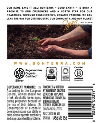 Bonterra Organic Estate Cabernet Sauvignon Wine - 750 Ml - Image 5
