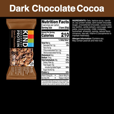 KIND Breakfast Dark Chocolate Cocoa Protein Bars Multipack - 6-1.76 Oz - Image 2