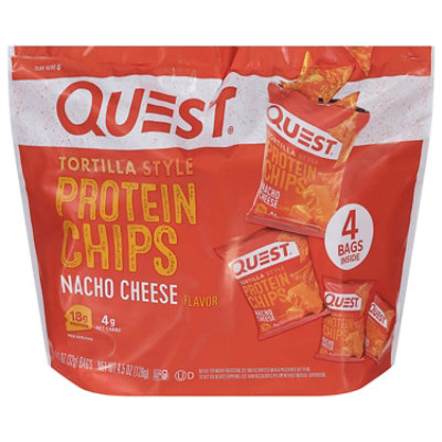 QUEST Protein Tortilla Chips Nacho - 4 Count - Image 3