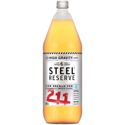 Steel Reserve High Gravity American Style Specialty Lager Beer 8.1% ABV Bottle - 40 Fl. Oz. - Image 2