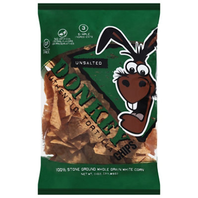 Donkey Brands Unsalted Tortilla Chips - 11 Oz - Image 2