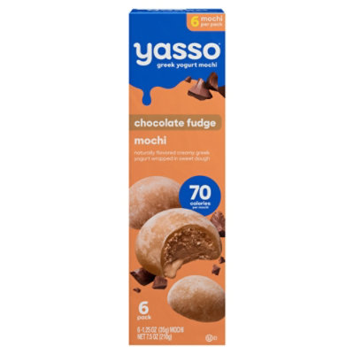 Yasso Chocolate Fudge Mochi Frozen Greek Yogurt 6 Count - 7.5 Oz