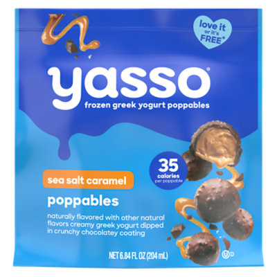 Yasso Frozen Greek Yogurt Sea Salt Caramel Poppables 12 Count 6.84 Fz - 6.84 Fl. Oz. - Image 2