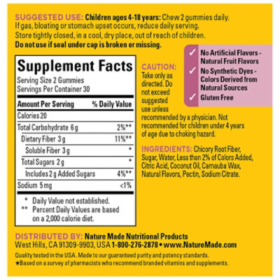 Nature Made Kids First Fiber Gummies - 60 Count - Image 4