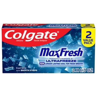 Colgate Max Fresh Toothpaste with Mini Breath Strips Cool Mint 2 Pack - 2-6.3 Oz - Image 1