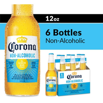 Corona Non Alcoholic Malt Beverage Mexican Brew 0.5% ABV Bottle - 6-12 Fl. Oz. - Image 1