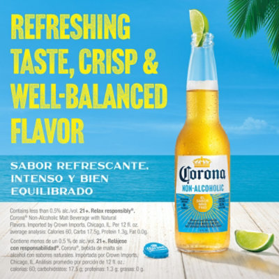 Corona Non Alcoholic Malt Beverage Mexican Brew 0.5% ABV Bottle - 6-12 Fl. Oz. - Image 4