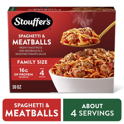 Stouffer's Spaghetti And Meatballs Family Size Frozen Entree Box - 30 Oz