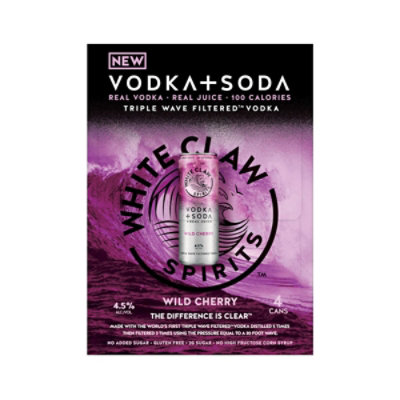 White Claw Vodka Soda Wild Cherry In Can - 4-12 Fl. Oz. - Image 4