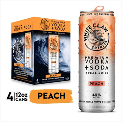 White Claw Vodka Soda Peach In Can - 4-12 Fl. Oz. - Image 1