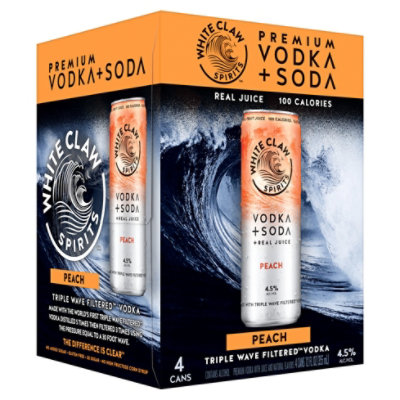 White Claw Vodka Soda Peach In Can - 4-12 Fl. Oz. - Image 2