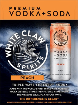 White Claw Vodka Soda Peach In Can - 4-12 Fl. Oz. - Image 4