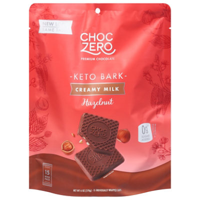 Choczero Milk Chocolate Bark Hazelnut No Sugar Added - 6 Oz - Image 3