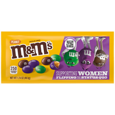 M&M'S Limited Edition Peanut Butter Milk Chocolate Candy Featuring Purple Candy Bag - 1.74 Oz - Image 1