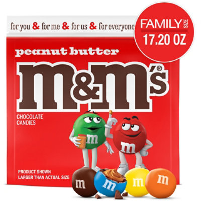 M&M'S Peanut Butter Milk Chocolate Candy Family Size In Resealable Bag - 17.2 Oz - Image 1