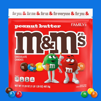 M&M'S Peanut Butter Milk Chocolate Candy Family Size In Resealable Bag - 17.2 Oz - Image 3