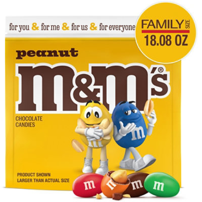 M&M'S Peanut Milk Chocolate Candy Family Size In Resealable Bulk Bag - 18 Oz - Image 1