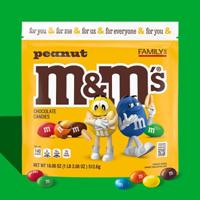 M&M'S Peanut Milk Chocolate Candy Family Size In Resealable Bulk Bag - 18 Oz - Image 3