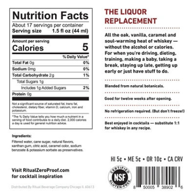 Ritual Zero Whiskey Alternative Proof - 750 Ml - Image 3