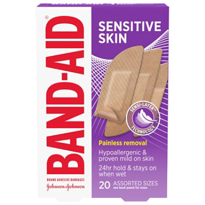 Band-Aid Assorted Adhesive Bandages for Sensitive Skin - 20 Count - Image 1