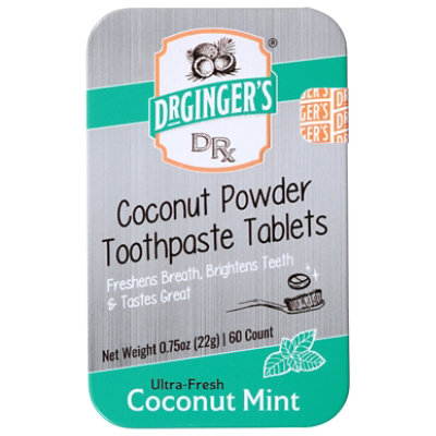 Dr. Ginger's Coconut Toothpaste Tablets - 60 Count - Image 1