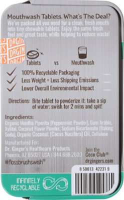 Dr Gingers Healthcare Products Llc Coconut Mouthwash Tablet - 60 Count - Image 4