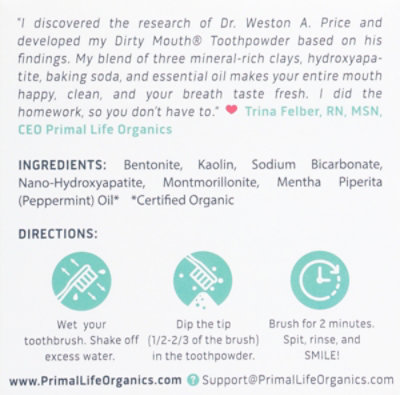 Primal Life Organics Peppermint Toothpowder - 1 Oz - Image 4