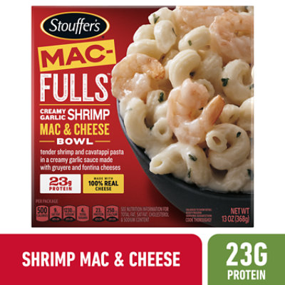 Stouffer's Mac Fulls Creamy Garlic Shrimp Mac And Cheese Bowl Frozen Meal - 13 Oz - Image 1