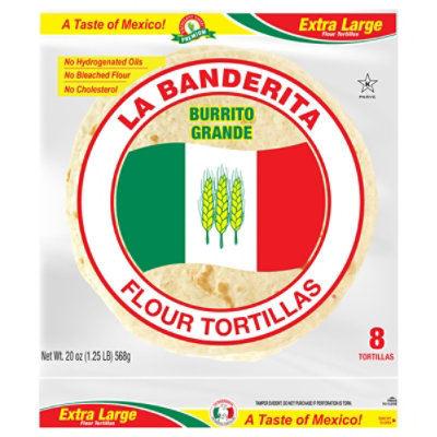 La Banderita 10 Inch Burrito Tortilla 8 Count - 20 Oz - Image 3