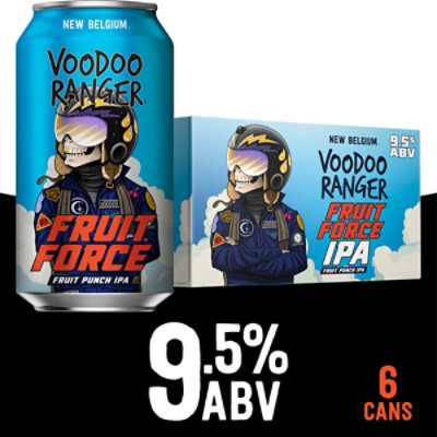 New Belgium Brewing Voodoo Ranger Fruit Force Hazy Punch IPA Beer 9.5% ABV Cans - 6-12 Fl. Oz. - Image 1