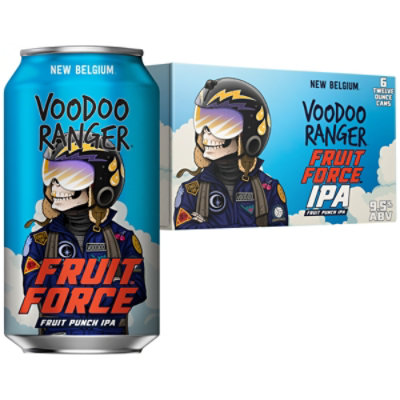 New Belgium Brewing Voodoo Ranger Fruit Force Hazy Punch IPA Beer 9.5% ABV Cans - 6-12 Fl. Oz. - Image 3