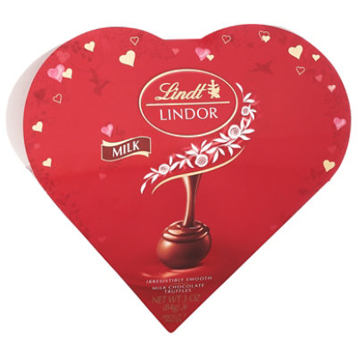Lindt LINDOR Valentines Milk Chocolate Candy Truffles Friend Heart Gift Box - 3 oz. - Image 1