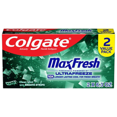 Colgate Max Fresh Toothpaste with Mini Breath Strips Clean Mint 2 Pack - 2-6.3 Oz - Image 2