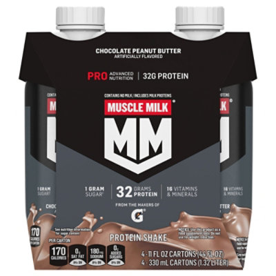 MUSCLE MILK PRO SERIES Ready To Drink Chocolate Peanut Butter Protein Shake - 4-11 Fl. Oz. - Image 1