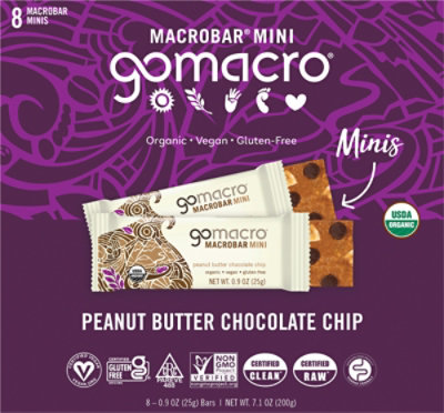 Go Macro 8Count Mini Pb Choc Chip Bar - 7.1 Oz - Image 2