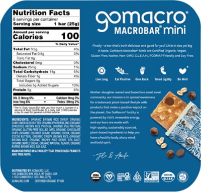 Go Macro Mini Oatmeal Chocolate Chip Bars 8 Count - 7.1 Oz - Image 6