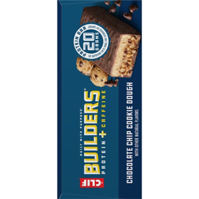 CLIF BUILDERS + Caffeine Chocolate Chip Cookie Dough 20g Protein Bars - 6 Count - Image 2
