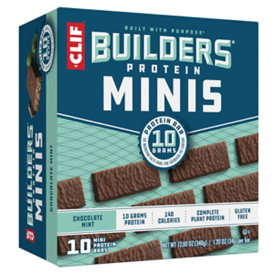 CLIF Builders Minis Chocolate Mint Flavor Protein Bars - 10-1.2 Oz - Image 1