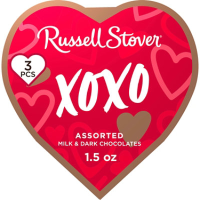 Russell Stover Valentine's Day Happy Heart Day Assorted Milk & Dark Chocolate Gift Box - 1.5 Oz - Image 1