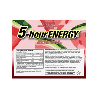 5-hour Energy Shot Extra Strength Watermelon -1.93 Oz 6 Pack - Image 2