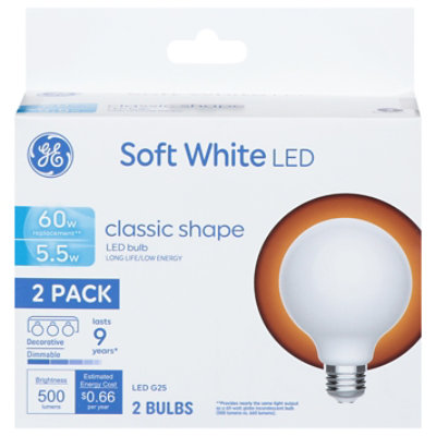 Ge Led 60w Sw Globe G25 Clear - 2 CT - Image 3