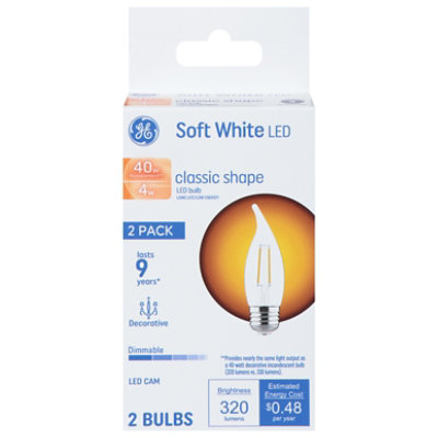 Ge Led 40w Bent Tip Med Clear - 2 CT - Image 3